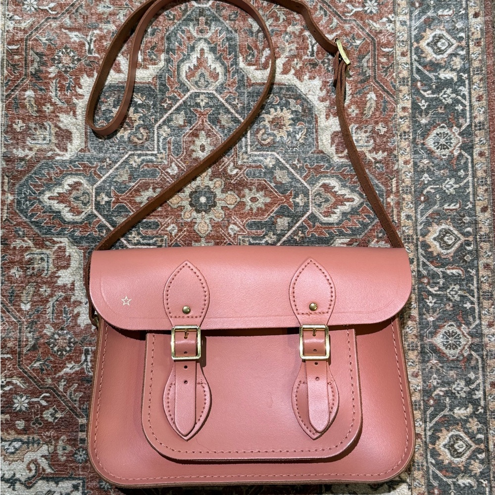 Vintage Style Satchel/Messenger Bag Salmon Color